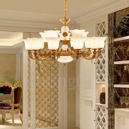 15 Light Traditional Classic Integrated Metal Luxury Chandelier