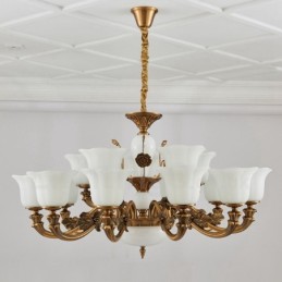 15 Light Traditional Classic Integrated Metal Luxury Chandelier