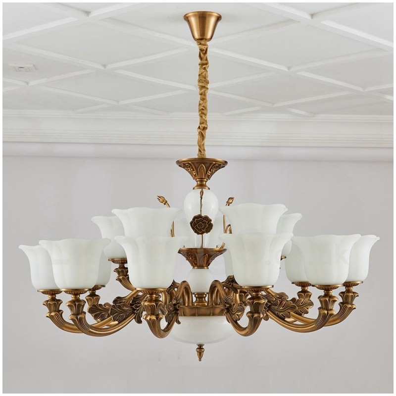 15 Light Traditional Classic Integrated Metal Luxury Chandelier