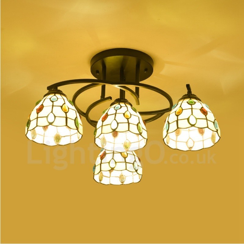 4 Light Mediterranean Style Integrated Chandelier
