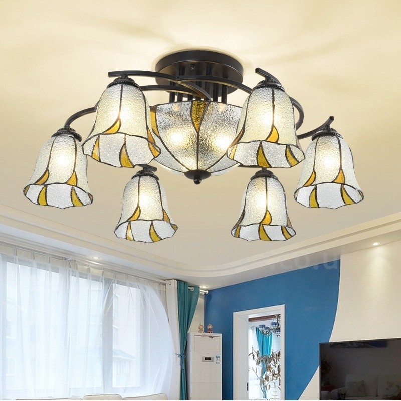 9 Light Mediterranean Style Integrated Bath Metal Chandelier