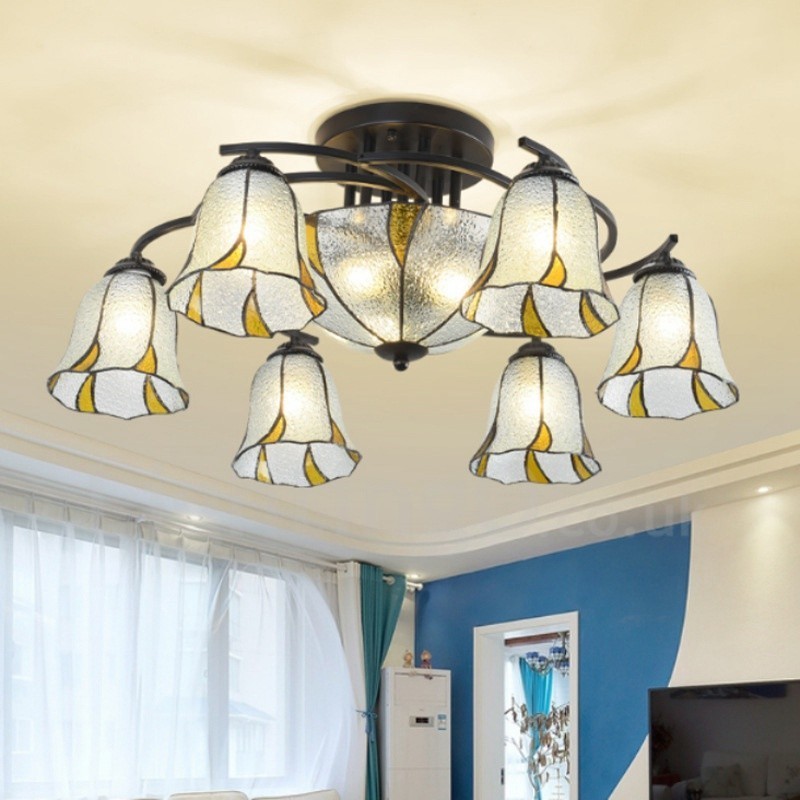 9 Light Mediterranean Style Integrated Bath Metal Chandelier