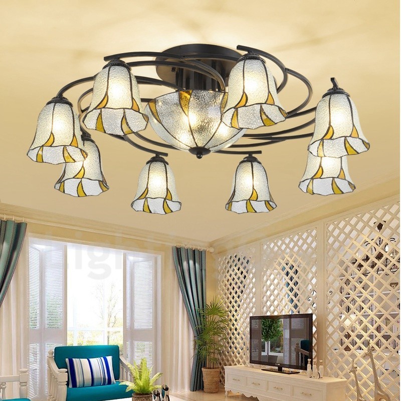 11 Light Mediterranean Style Integrated Bath Metal Chandelier