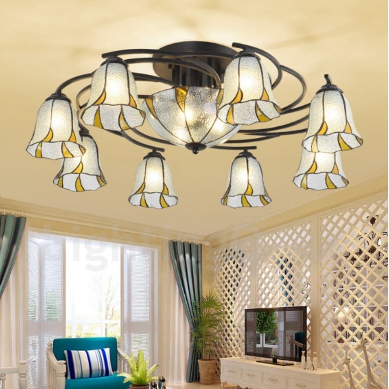 11 Light Mediterranean Style Integrated Bath Metal Chandelier