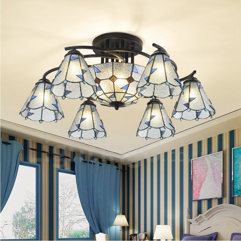 9 Light Mediterranean Style Integrated Bath Metal Chandelier