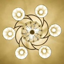 9 Light Mediterranean Style Integrated Bath Metal Chandelier