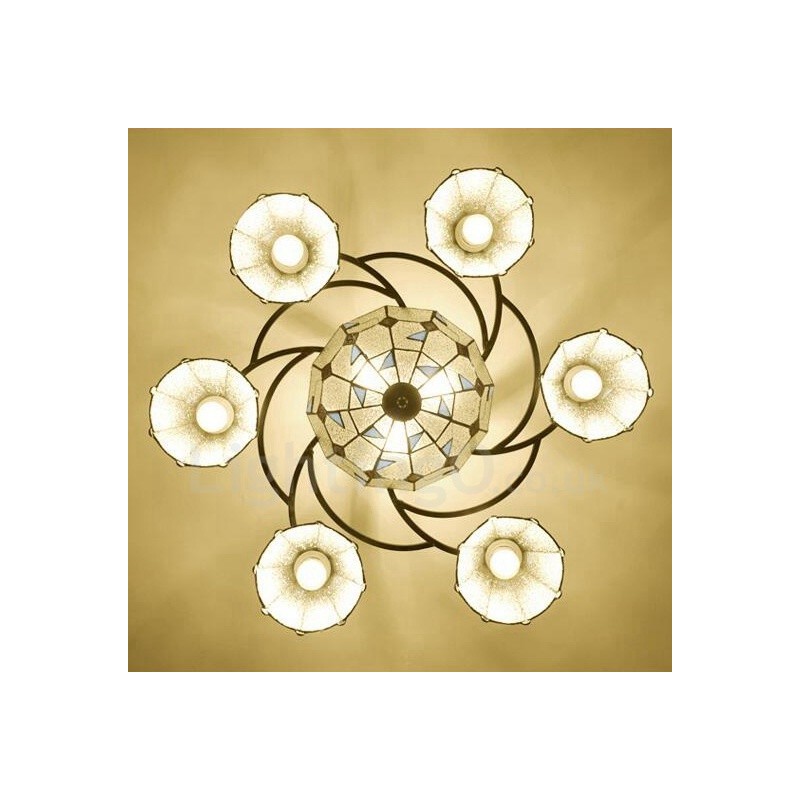 9 Light Mediterranean Style Integrated Bath Metal Chandelier