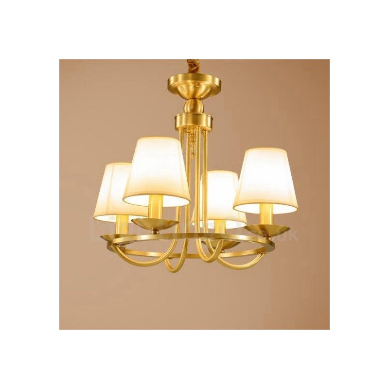 4 Light Rustic Lodge Integrated Metal Copper Chandelier