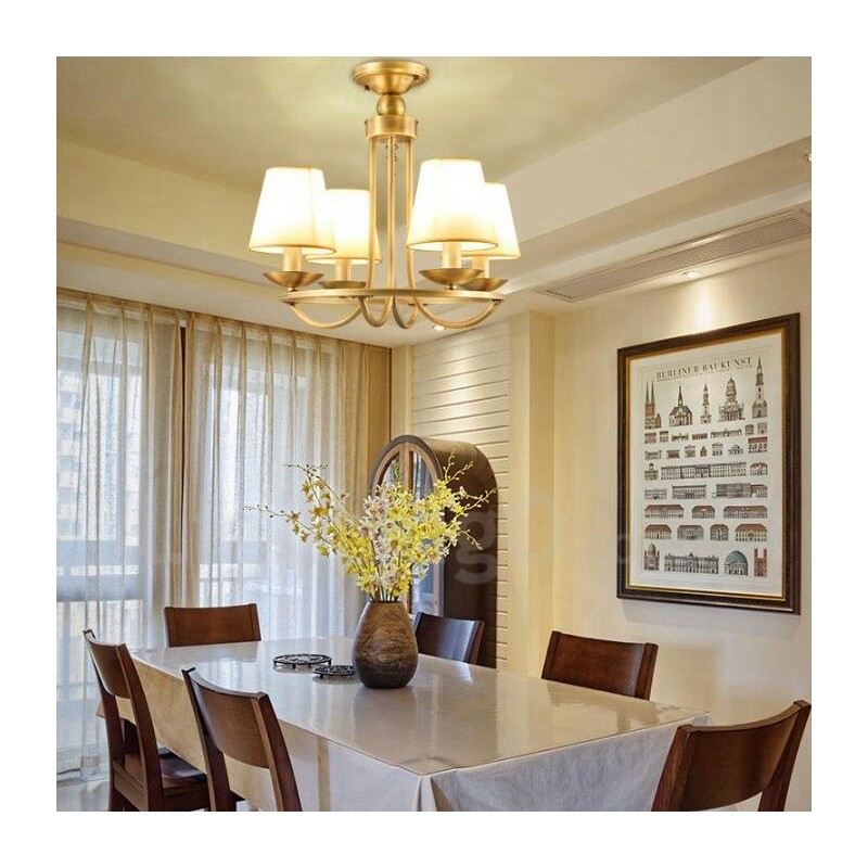 4 Light Rustic Lodge Integrated Metal Copper Chandelier