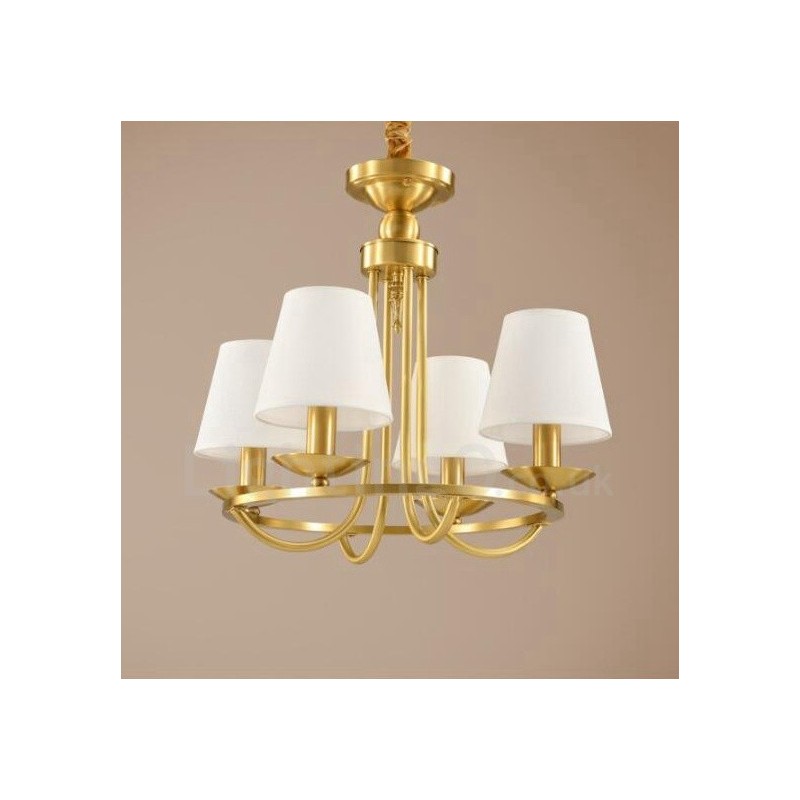 4 Light Rustic Lodge Integrated Metal Copper Chandelier