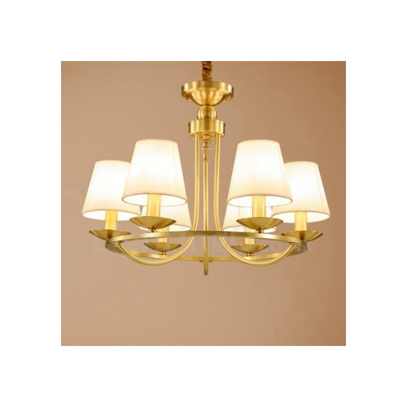 6 Light Rustic Lodge Integrated Metal Copper Chandelier