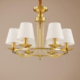 6 Light Rustic Lodge Integrated Metal Copper Chandelier