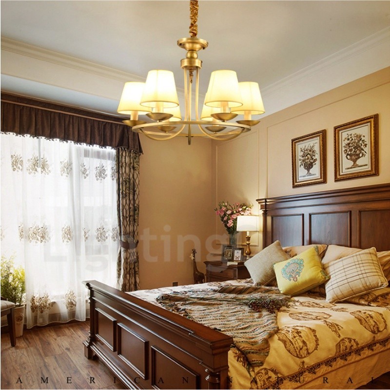 6 Light Rustic Lodge Integrated Metal Copper Chandelier