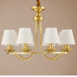 Brass 8 Light Rustic Lodge Integrated Metal Copper Chandelier