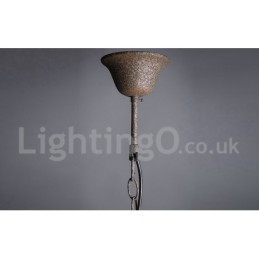 Diameter 60CM 80CM Vintage Crystal Painting Metal Chandelier Rusty Colour Pendant Light