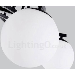 3 Light Rustic Lodge Integrated Chandelier with Glass Shade