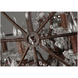 Diameter 60CM 80CM Vintage Crystal Painting Metal Chandelier Rusty Colour Pendant Light