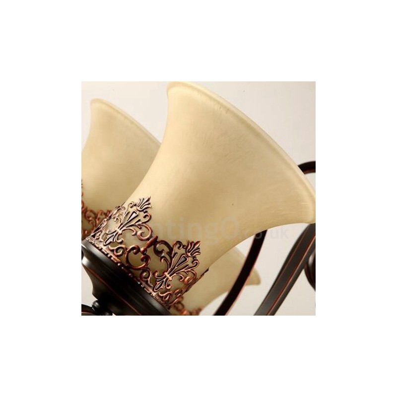 3 Light Rustic Lodge Integrated Metal Chandelier