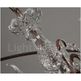 Diameter 60CM 80CM Vintage Crystal Painting Metal Chandelier Rusty Colour Pendant Light