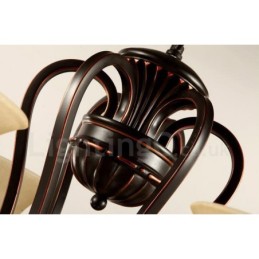 5 Light Rustic Lodge Integrated Metal Chandelier