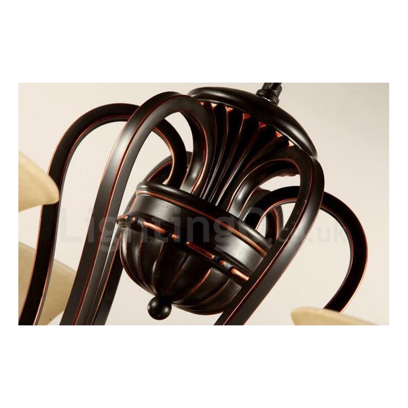 5 Light Rustic Lodge Integrated Metal Chandelier