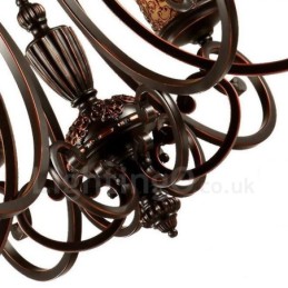 6 Light Rustic Lodge Integrated Metal Chandelier