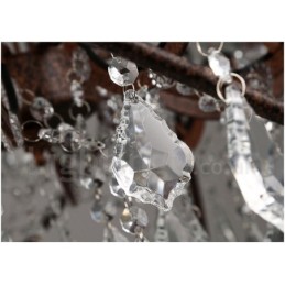 Diameter 60CM 80CM Vintage Crystal Painting Metal Chandelier Rusty Colour Pendant Light