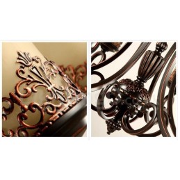 8 Light Rustic Lodge Integrated Metal Chandelier