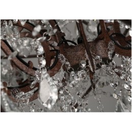 Diameter 60CM 80CM Vintage Crystal Painting Metal Chandelier Rusty Colour Pendant Light