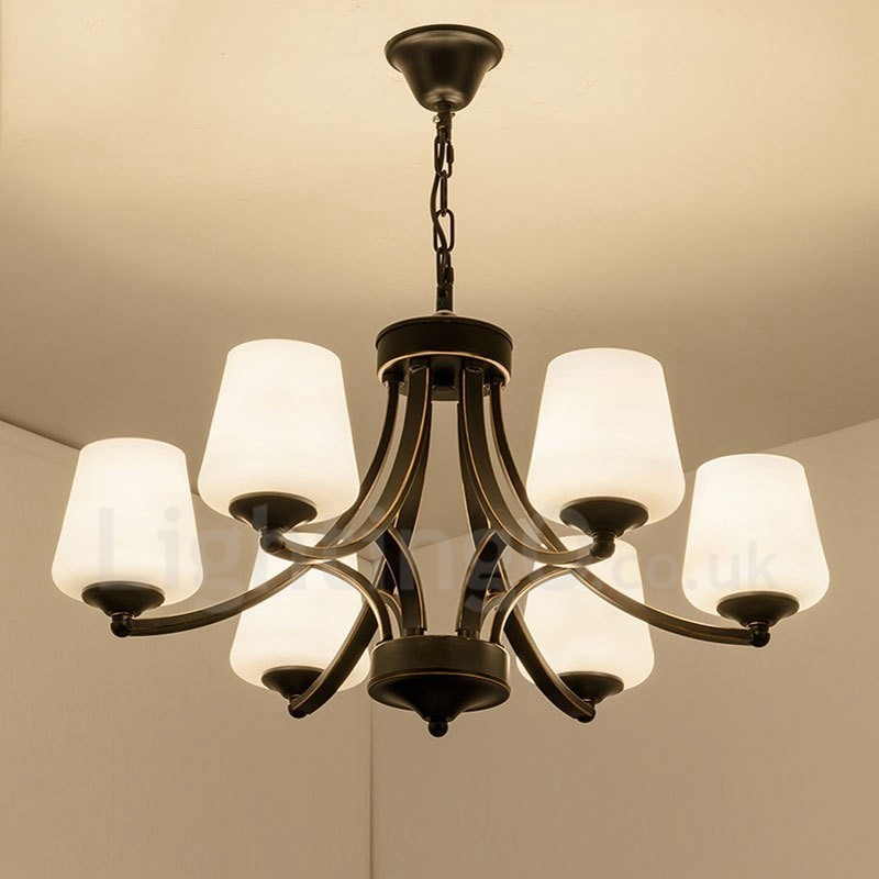 6 Light Rustic Lodge Integrated Metal Chandelier