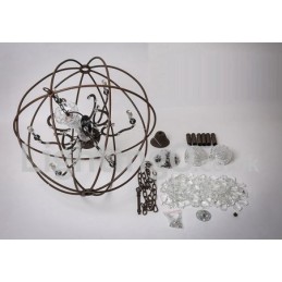 Diameter 60CM 80CM Vintage Crystal Painting Metal Chandelier Rusty Colour Pendant Light