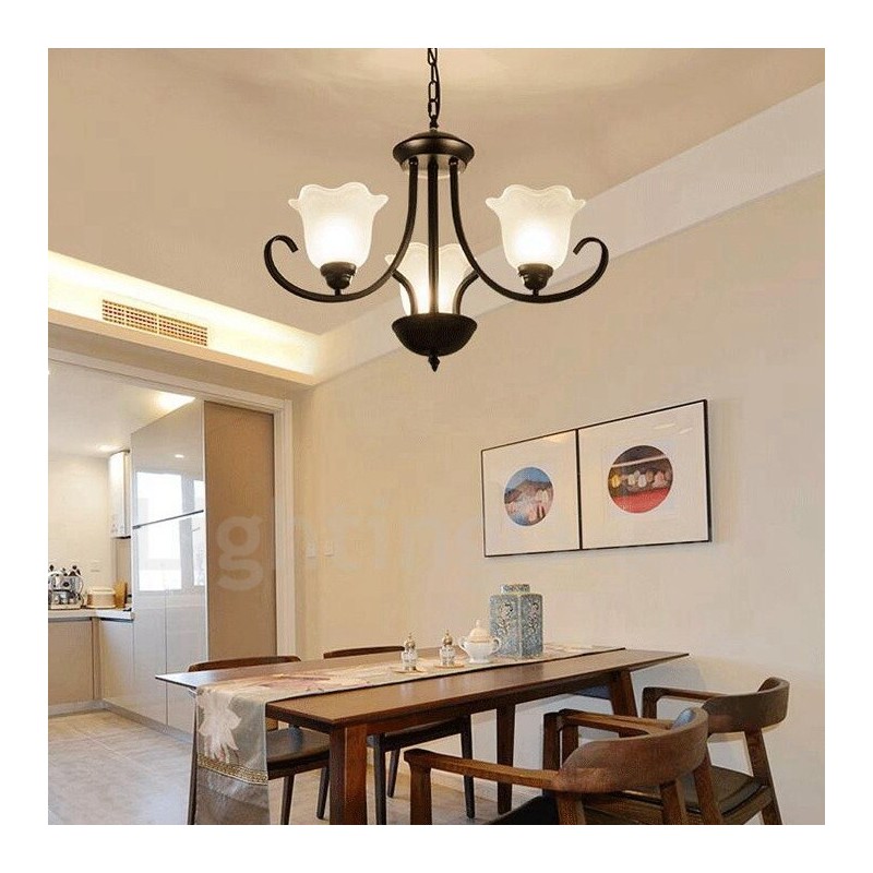 3 Light Rustic Lodge Integrated Metal Chandelier