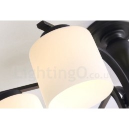 5 Light Country Integrated Metal Chandelier with Glass Shade