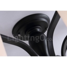 5 Light Country Integrated Metal Chandelier with Glass Shade