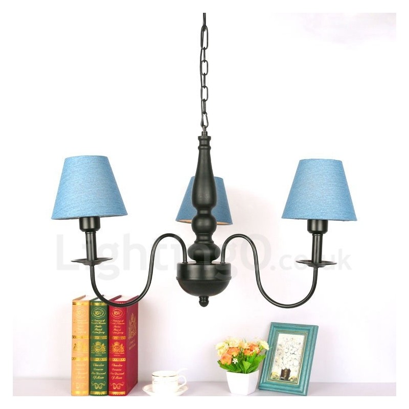 3 Light Traditional Classic Integrated Metal Chandelier