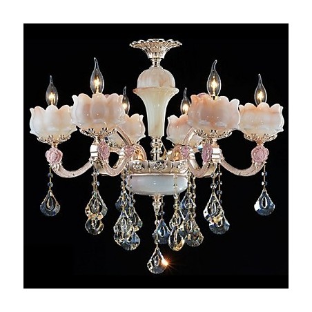 European Style Zinc Alloy Crystal Pendant lamps And Natural Jade
