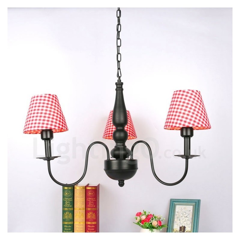 3 Light Traditional Classic Integrated Metal Chandelier
