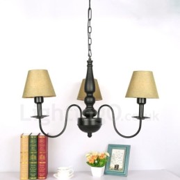 3 Light Traditional Classic Integrated Metal Chandelier