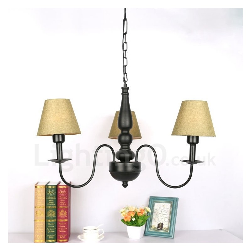 3 Light Traditional Classic Integrated Metal Chandelier