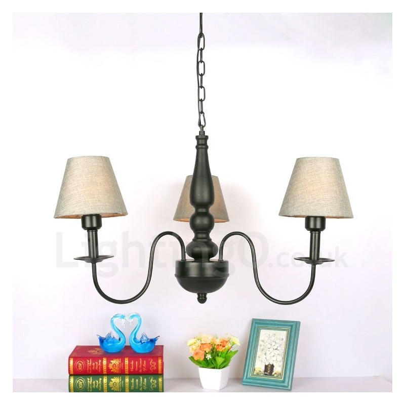 3 Light Traditional Classic Integrated Metal Chandelier