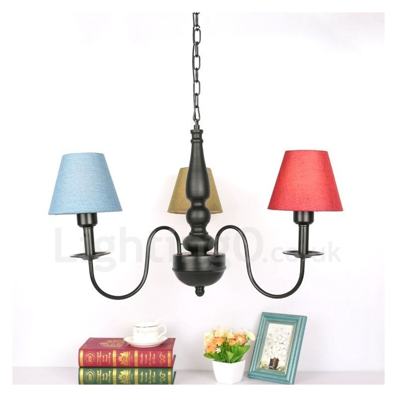 3 Light Traditional Classic Integrated Metal Chandelier