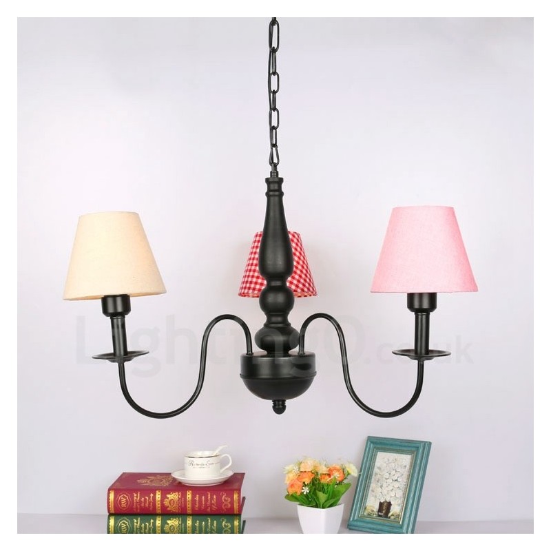 3 Light Traditional Classic Integrated Metal Chandelier