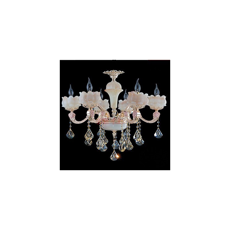 European Style Zinc Alloy Crystal Pendant lamps And Natural Jade