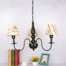 3 Light Traditional Classic Integrated Metal Chandelier