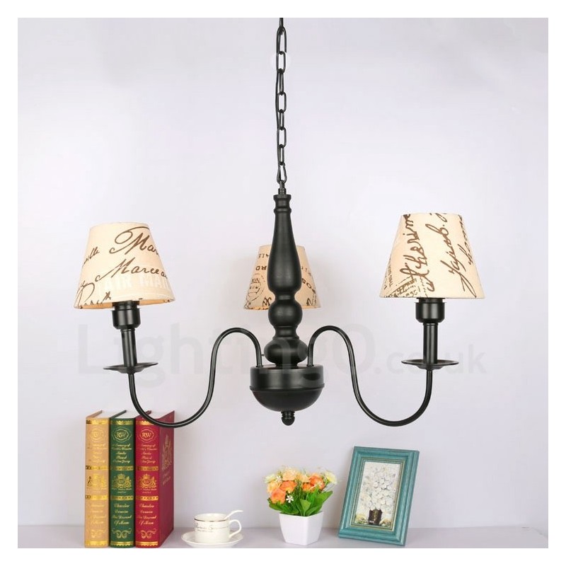 3 Light Traditional Classic Integrated Metal Chandelier
