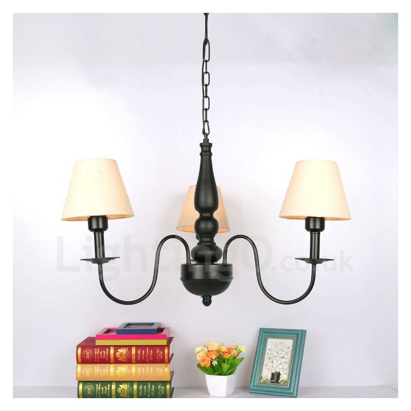 3 Light Traditional Classic Integrated Metal Chandelier