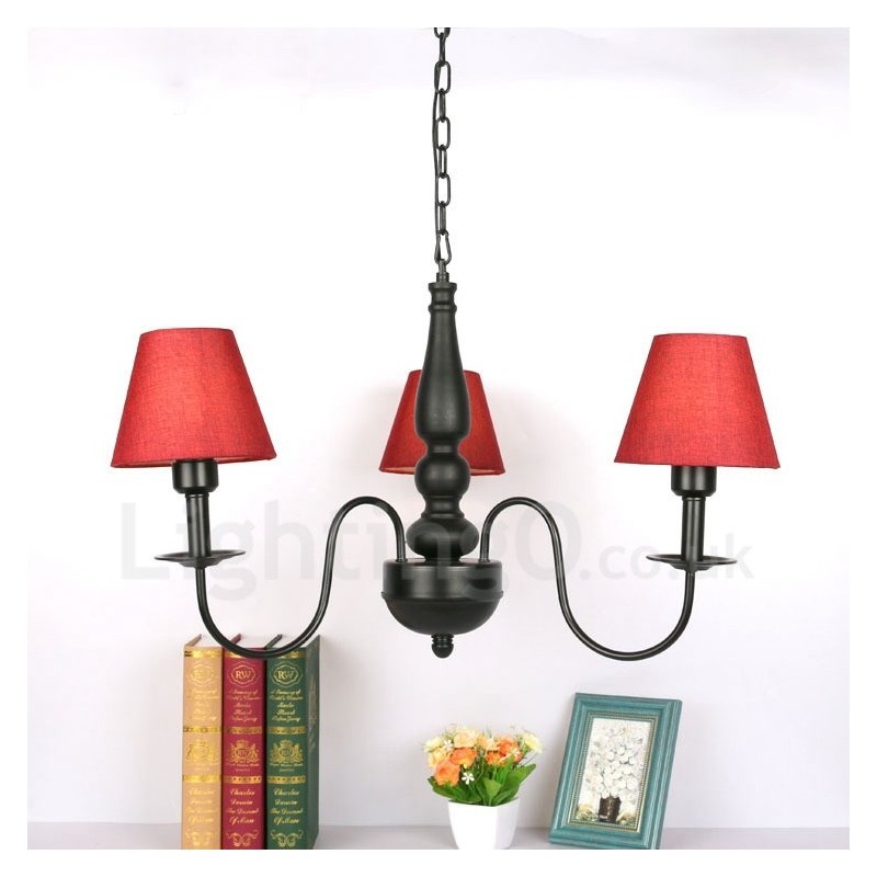 3 Light Traditional Classic Integrated Metal Chandelier