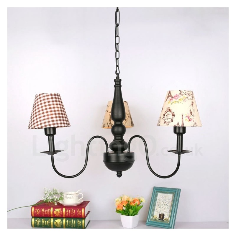 3 Light Traditional Classic Integrated Metal Chandelier