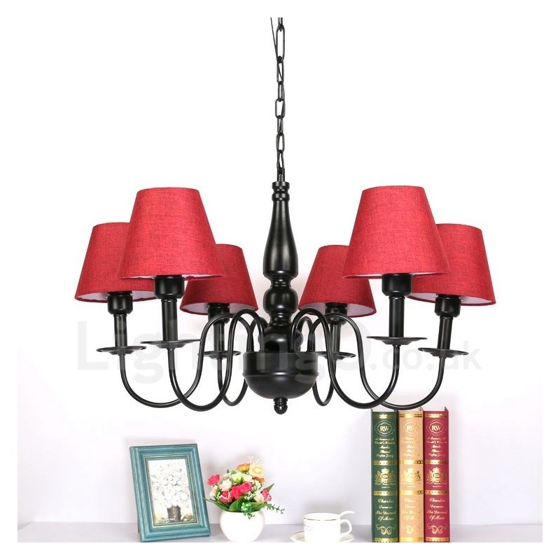 6 Light Mediterranean Style Integrated Metal Chandelier