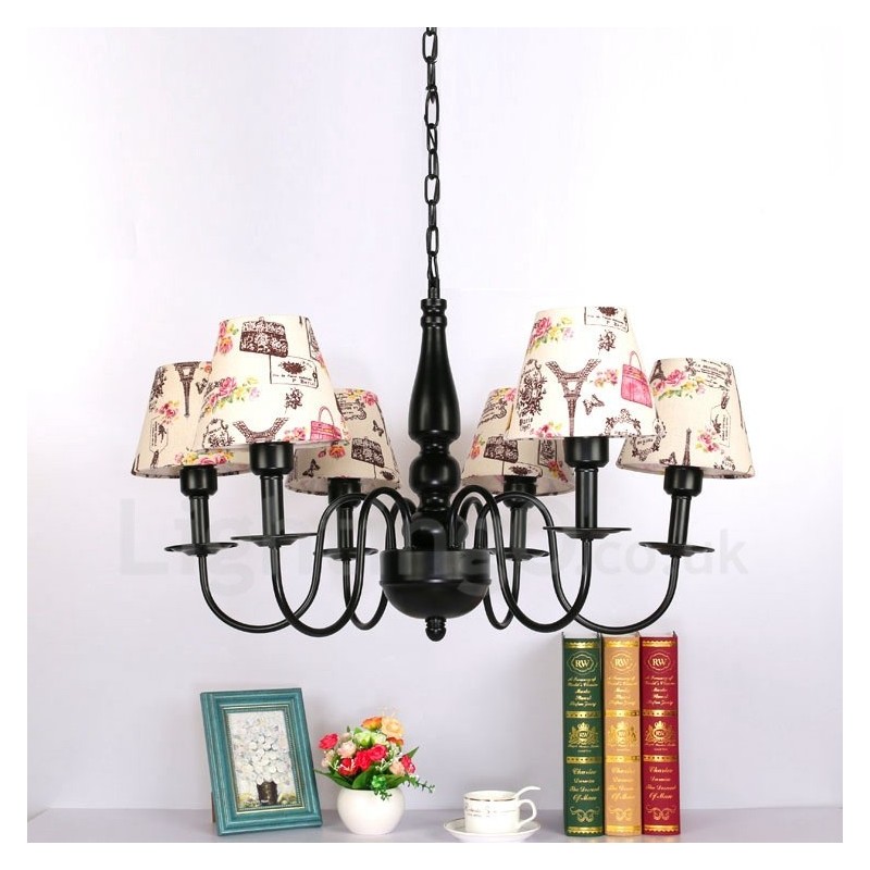 6 Light Mediterranean Style Integrated Metal Chandelier